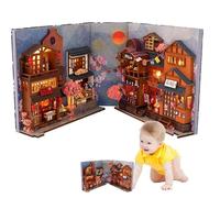 Kit d'insertion pour étagère de coin de livre - Allée miniature 3D, décoration d'étagère | Mini modèle de maison détaillé pendant les vacances comme le Nouvel An, les anniversaires, la Saint-Valentin