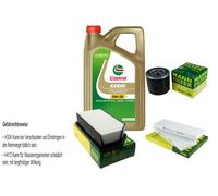 Kit D'Inspection Filtre Castrol 5L Huile 5W30 pour Hyundai i20 Pb Pbt 1.6 Crdi
