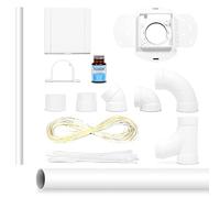 Kit d'Installation 1 à 5 Prise Complet (Coudes, Tuyau, Colle, etc.) Prise Carré Vacuvalve ES pour Aspirateur Centralisé - Compatibles Toutes Marques Aspiration Centralisé - (1 Prise) Blanc