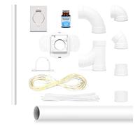 Kit d'Installation 1 à 5 Prise Complet (Coudes, Tuyau, Colle, etc..) Prise Rectangulaire Plastiflex pour Aspirateur Centralisé - Compatibles Toutes Marques Aspiration Centralisé - Garantie 2 ans