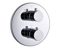 Kit d'installation AqvaZone AqvaTherm 054565750 chromé, rond, mitigeur thermostatique encastré