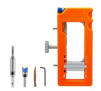 Kit d'installation complet de charnière de porte avec gabarit de défonceuse et patins antidérapants pour un alignement efficace des charnières (gris)