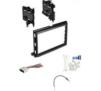 Kit d'installation d'autoradio double DIN pour tableau de bord, faisceau de câbles, adaptateur d'antenne radio AM/FM et pièces d'installation - Fabriqué pour Ford F150 F-150 XL modèle de base sans CD