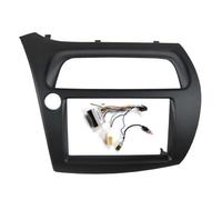 Kit d'installation d'autoradio pour Civic Hatchback Double Din Fascia Radio DVD Stéréo CD Panneau Tableau Bord Installation Kit D’Outils Cadre de Radio Façade Autoradio(Left with Cable)