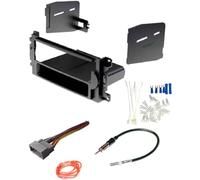 Kit d'installation d'autoradio stéréo simple DIN pour tableau de bord, faisceau de câbles, adaptateur d'antenne et pièces d'installation fabriquées pour Dodge Ram - 2006-2008 1500, 2006-2009 2500/3500