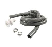 Kit d'installation de cale pour sorties de 3,8 cm avec tuyau de 1,8 m, 2 colliers de serrage et raccord traversant la coque, kit d'installation facile pour bateaux
