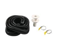 Kit d'installation de cale pour sorties de 3,8 cm avec tuyau de 1,8 m, 2 colliers de serrage et raccord traversant la coque, kit d'installation facile pour bateaux