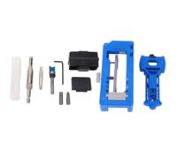Kit d'installation de charnière de porte et loquet en plastique bleu - Gabarit de mortaiseuse pour portes de 1 3/8 et 1 3/4 pouces - Comprend un guide de routeur pour le matériel