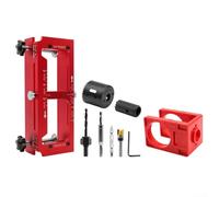 Kit d'installation de charnière de porte et serrure de porte en alliage d'aluminium pour charnières avec coins ronds et carrés, gabarit de perçage précis pour portes en bois 1-3/8 à 1-3/4 pouces