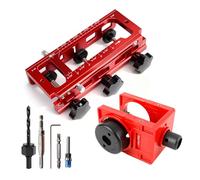 Kit d'installation de charnière de porte et serrure de porte, kit d'installation de charnière de porte en alliage d'aluminium, gabarit à mortaise réglable amélioré, charnières de porte de 6,3 cm à