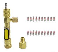 Kit d'installation de dissolvant de noyau de valve pour systèmes AC R22 R410a, outil en cuivre avec 20 noyaux, kit de remplacement rapide pour réparation et entretien de climatiseur