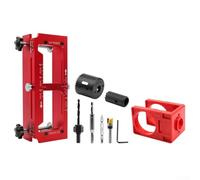 Kit d'installation de gabarit de charnière de porte et serrure de porte - Modèle de toupie en alliage d'aluminium pour charnières d'angle rondes et carrées, mortaise de 6,3 à 12,7 cm, épaisseur de