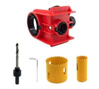 Kit d'installation de loquet de porte, outil de montage de serrure de porte en bois réglable pour portes résidentielles, portes de bureau, même portes d'armoire (rouge)