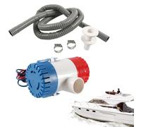 Kit d'installation de pompe de Bilge | 12V Mer pompé avec tuyau de 78,7 pouces | Raccord Thru-Hull Inclus | Deux colliers de serrage en acier inoxydable | Convient pour les chasses de bateaux de