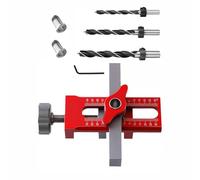 Kit d'installation de porte d'armoire de précision rouge, gabarit de montage de porte d'armoire réglable pour une détermination précise des positions d'installation (1 positionneur, 3 forets