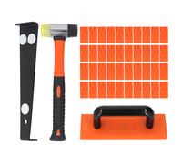 Kit d'installation de revêtements de sol stratifiés | 43pcs outils pratiques avec un maillet doux 295 mm et 40 entretoises | Barre de traction robuste/bloc de taraudage pour le