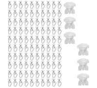 Kit d'installation de rideaux 100 pièces de glissières blanches avec crochet pliable et 6 butées d'extrémité de rail