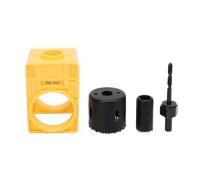 Kit d'installation de serrure de porte avec gabarit de guidage réglable, scie cloche de verrouillage de type boule et arbre pour portes de 1-3/8 à 1-3/4 pouces (Jaune)