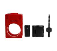 Kit d'installation de serrure de porte comprenant guide en plastique et scies cloches en acier au carbone, compatible avec une épaisseur de porte de 35 mm à 43 mm et des trous de verrouillage communs