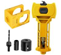 Kit d'installation de serrure de porte, comprenant un gabarit de guidage réglable pour portes en bois, un coupe-trou de serrure sphérique, compatible avec différentes tailles de serrure et esp yellow