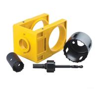 Kit d'installation de serrure de porte, ensemble d'outils d'installation de pênes dormants réglables pour portes en bois et différentes tailles d'axes (jaune)