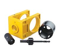 Kit d'installation de serrure de porte - Kit de perçage de porte en acier au carbone | Ensemble de scie cloche pour poignée de porte avec modèle de guidage, kits de montage de serrures avec gabarit de