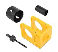 Kit d'installation de serrure de porte pour portes en bois avec gabarit réglable et scies cloches, plage d'épaisseur de 35 à 45 mm, compatible avec les postes de 7,5 cm et 6,3 cm