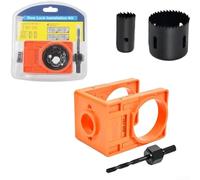 Kit d'installation de serrure de porte réglable pour portes en bois de 3,5 à 4,5 cm d'épaisseur avec gabarit de guidage, foret et ouvre-trou pour un ajustement précis