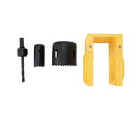 Kit d'installation de serrure Kit de scie cloche de porte en plastique en acier au carbone avec gabarit de guidage pour portes en bois Pênes dormants Serrures Durable Précis (Jaune)