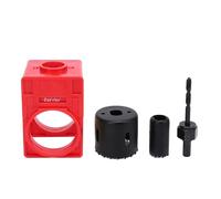 Kit d'installation de verrouillage de porte avec modèle de galet de guide réglable scie à trou de verrouillage de type balle et arbre pour les portes 1-3/8 à 1-3/4 pouces (Rouge)