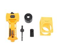 Kit d'installation de verrouillage de porte, scie à trous et outil de mortiser de verrouillage avec modèle de guide réglable pour les portes en bois de taille commune jaune