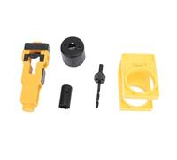 Kit d'installation de verrouillage de porte, scie à trous et outil de mortiser de verrouillage avec modèle de guide réglable pour les portes en bois de taille commune jaune