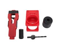Kit d'installation de verrouillage de porte, scie à trous et outil de mortiser de verrouillage avec modèle de guide réglable pour les portes en bois de taille commune rouge