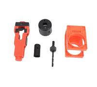 Kit d'installation de verrouillage de porte, scie à trous et outil de mortiser de verrouillage avec modèle de guide réglable pour les portes en bois de taille commune orange