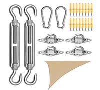 Kit d'installation de Voile d' - Plaques d'angle universelles, Rideaux et Crochets à Pression | Tension réglable Facile, poignée sans traîneauAccessoires pour voiles pour Les Tons Lourds