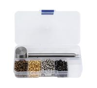 Oeillets Oeillets Ensemble Outil D'installation, 2mm Fer Laiton Plaqué Cuivre Métal Oeillet Kit Lacets Ceintures Boucles Oeil Avec Boîte De Rangement En Plastique