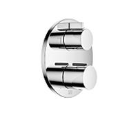 Thermostat encastré Dornbracht avec réglage de débit à deux voies, plaques de recouvrement 150mm, 36426970-93, Couleur: Chrome brossé