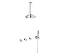 Vitra Kit de montage final liquide A42777 système de douche encastré, avec douche de tête, chromé