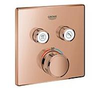 Kit d'installation Grohe Smartcontrol 29124DA0 : thermostat encastré, 2 vannes d'arrêt, carré, couleur coucher de soleil chaud