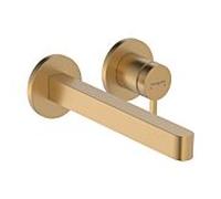 hansgrohe Finoris Mitigeur monocommandé pour lavabo encastré pour montage mural avec bec 22,5 cm, saillie 228 mm, 76050140, Couleur: Bronze brossé