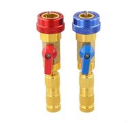 Kit d'installation rapide pour noyau de valve R12 R134a avec coupleurs haute et basse pression réglables pour voiture AC Hvac réparation outils en métal rouge bleu