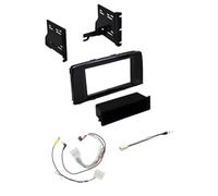 Kit d'installation stéréo double ou simple DIN noir brillant pour tableau de bord, harnais de câbles et adaptateur d'antenne de réception radio AM/FM - Fabriqué pour Honda CR-V CRV 2017-2022