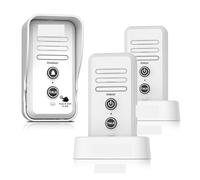 Kit d'interphone sans Fil Système d'interphone de sonnettes sans Fil de portée de 0,5 Mile Ajuster Le Volume du récepteur de Sonnette Rechargeable Capuchon étanche(White 1T2-01)