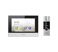 Kit d'interphone vidéo - Technologie 4 Fils avec TCP/IP et WiFi - Comprend la Platine et Le Moniteur - Connexion par 4 Fils - Application Mobile avec