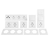 Kit d'interrupteur et de prise FLAIR « Intérieur », 20 pièces, blanc.