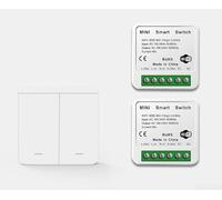 Kit d'interrupteur sans fil avec télécommande RF433 MHz, commande vocale via application, compatible avec Alexa et Home pour la domotique, pour une installation facile, aucun câblage nécessaire (B)