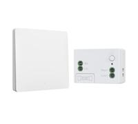 Kit d'interrupteur sans fil cinétique sans piles interrupteur auto-alimenté interrupteurs sans fil quinétique sans pile télécommande radio interrupteur d'éclairage sans fil RF (EU 1Gang 1V1 White)