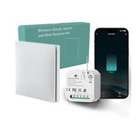 Kit d'interrupteur sans fil intelligent WiFi, ECO-NEWLEAF Interrupteur étanche marche/arrêt compatible avec la commande vocale Alexa et Google Assistant Fonction de minuterie