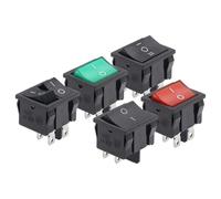 Kit d'interrupteurs à bascule KCD5, 21x24mm, 21x24mm, 4 broches, 6 broches, 2 positions, 3 6A/12A, 250vac, interrupteur d'alimentation marche-arrêt, 1 pièce(4Pin Black)