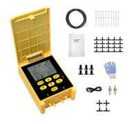 Kit d'irrigation à double pompe à énergie solaire, Système d'arrosage automatique de verrouillage pour enfants Lock 2 groupe avec écran d'affichage numérique à détection de pluie (pour 20 plantes en